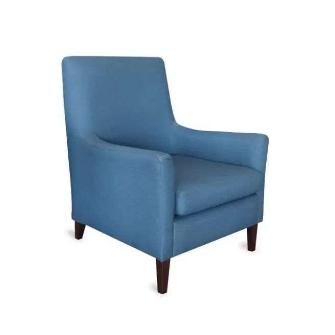 Flash Sale Maison Jean-Vier Fauteuil bleu océan uni avec accoudoirs UrakanSeatleOcean